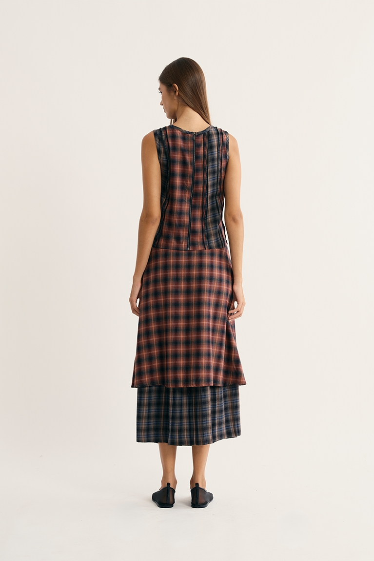 Blusa Carnan Plaid Mix Tank Xadrez