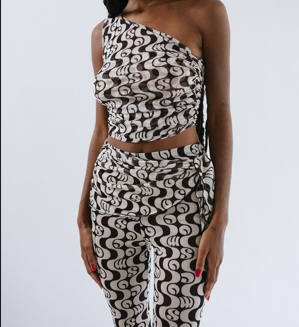 Top Tule Leni Orla Preto