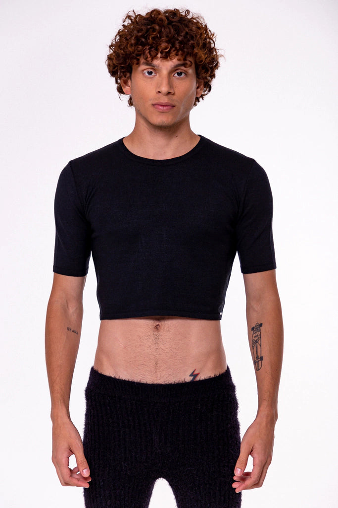T-Shirt Cropped Tricoteen Preto