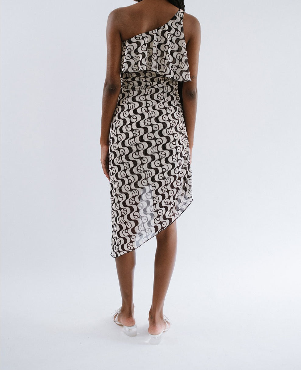 Vestido Tule Luna Orla Preto