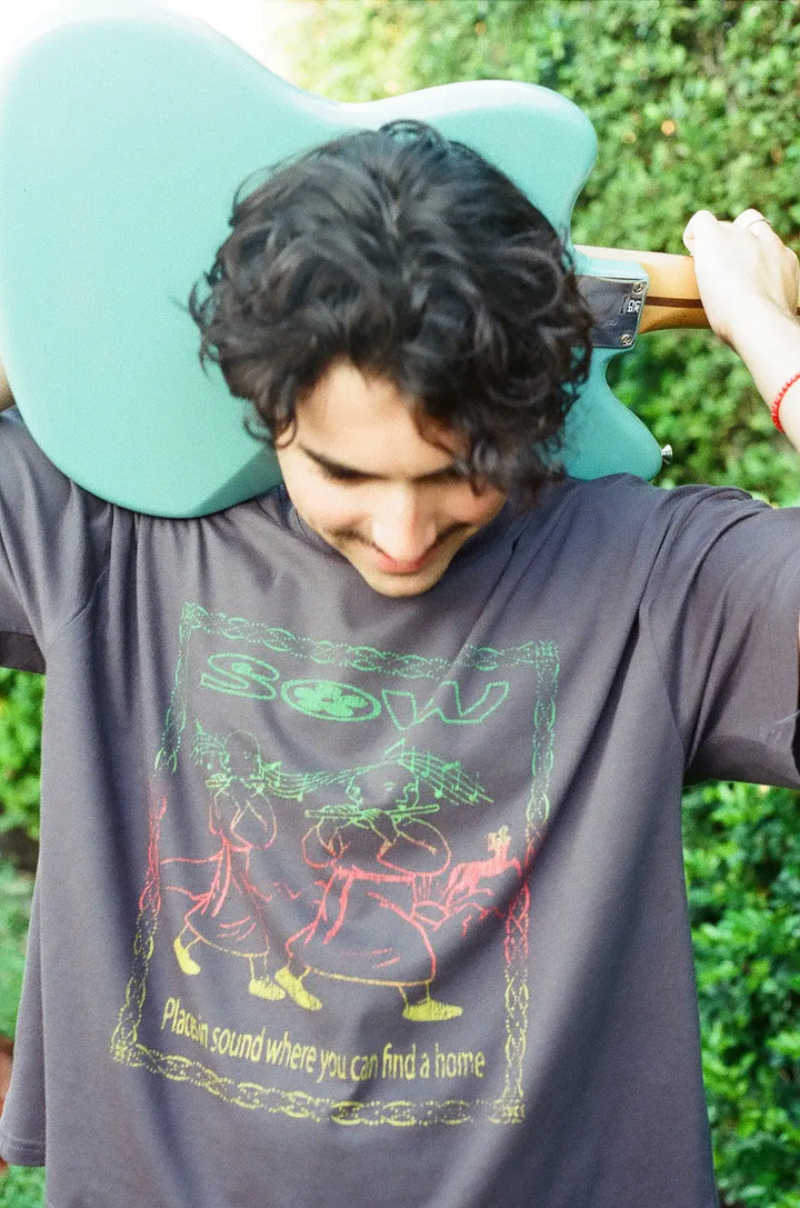 Camiseta Sow Boxy Rasta Monk Cinza Estonado