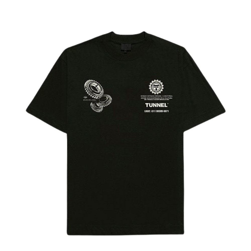 Camiseta Tunnel Oversized Engrenagem Preta