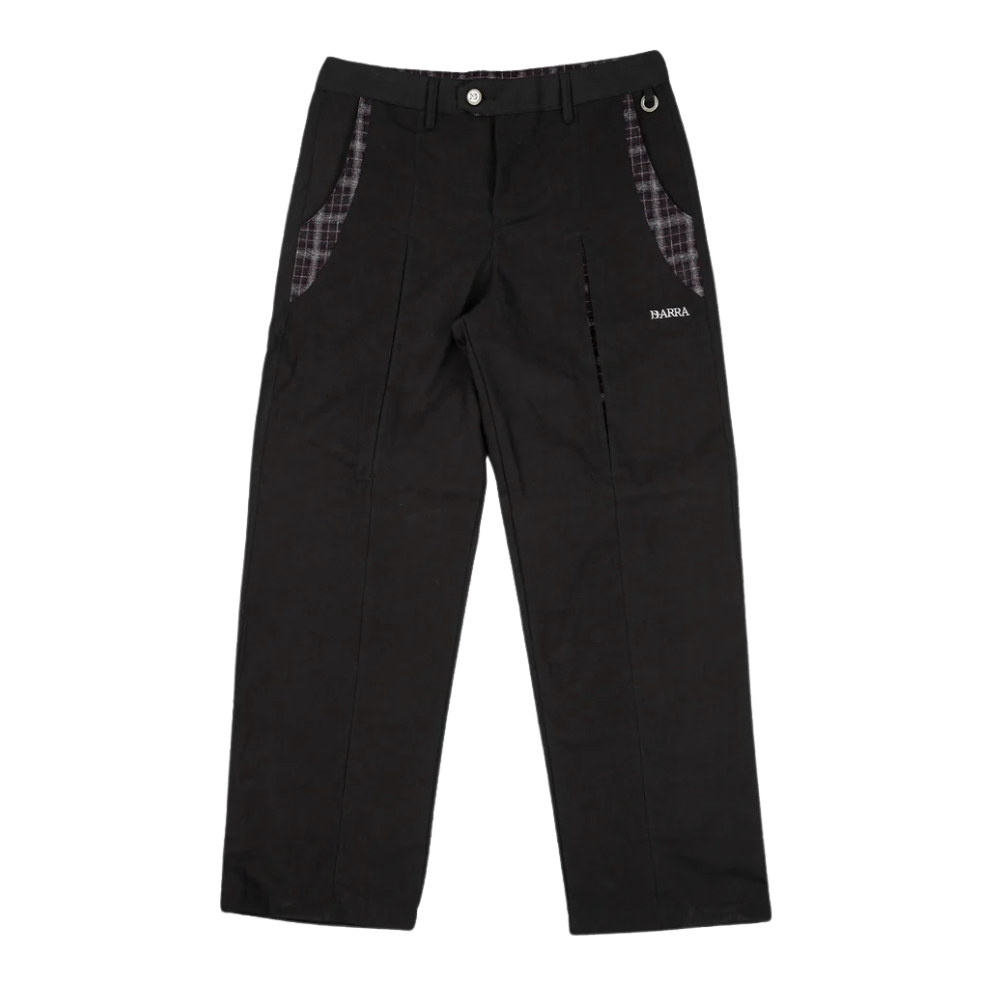 Calça de Alfaiataria Barra Crew Textura Preta