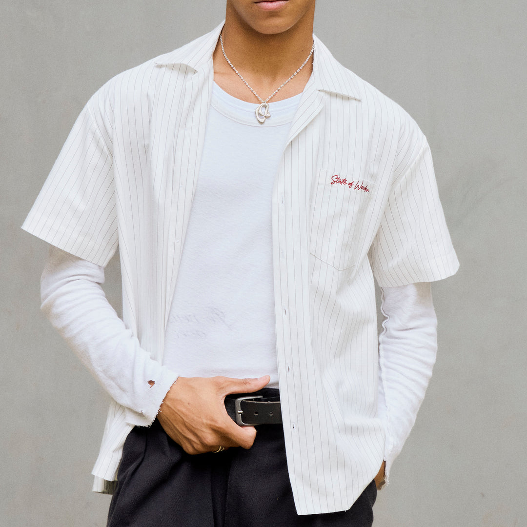 Camisa Sow Boxy Striped Branca