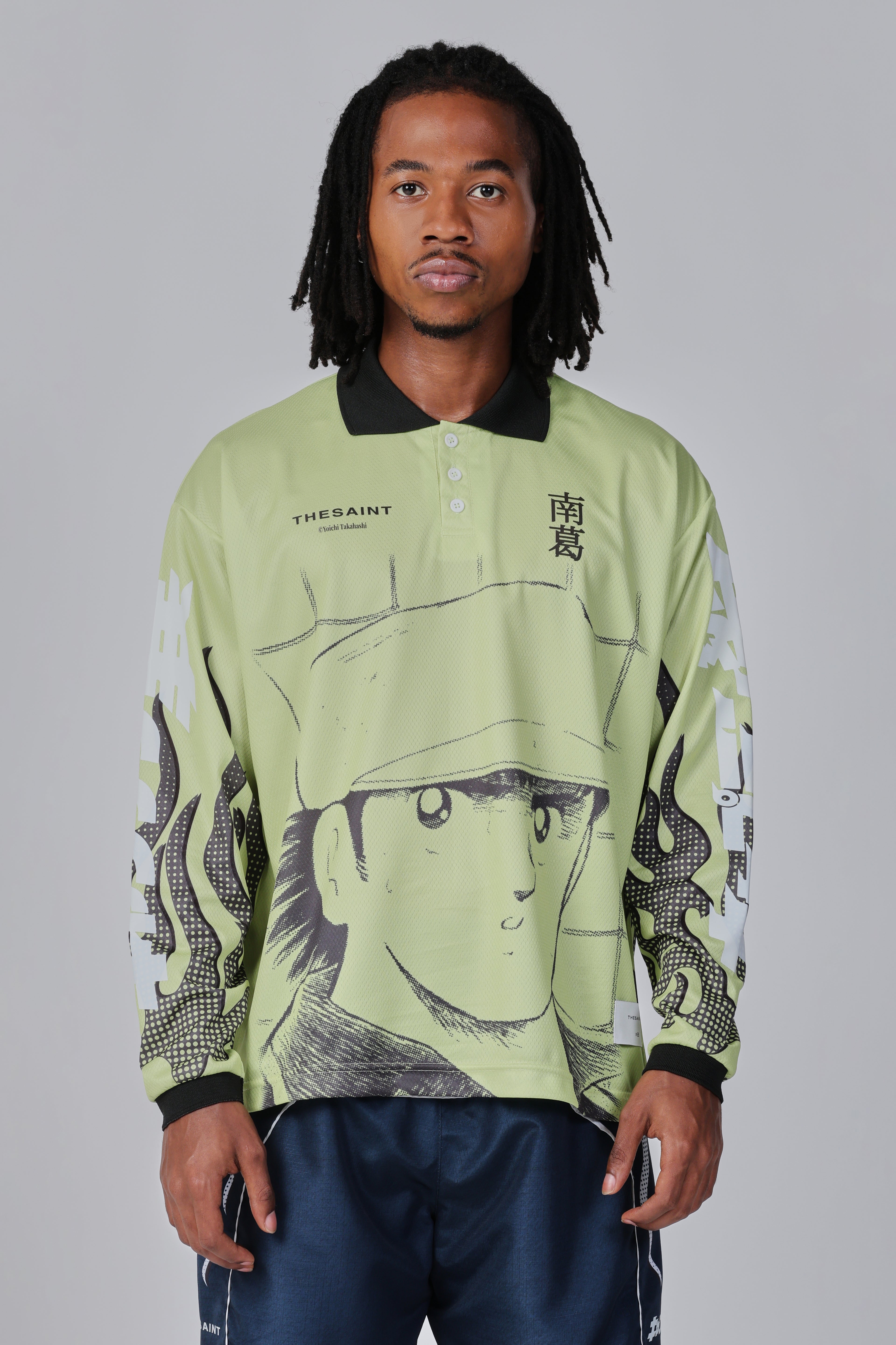 Polo Manga Longa The Saint Wakabayashi Keeper Jersey Verde