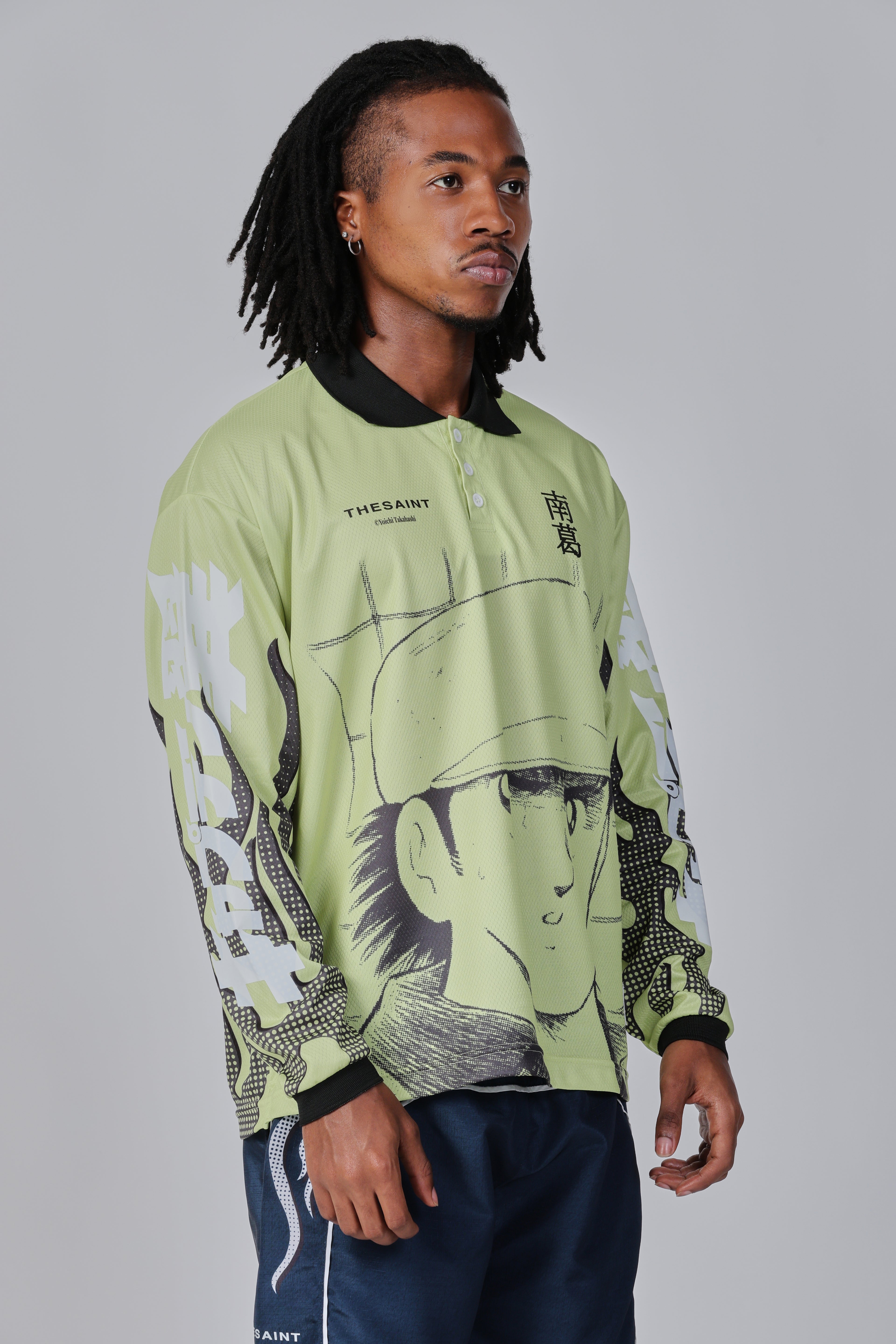 Polo Manga Longa The Saint Wakabayashi Keeper Jersey Verde