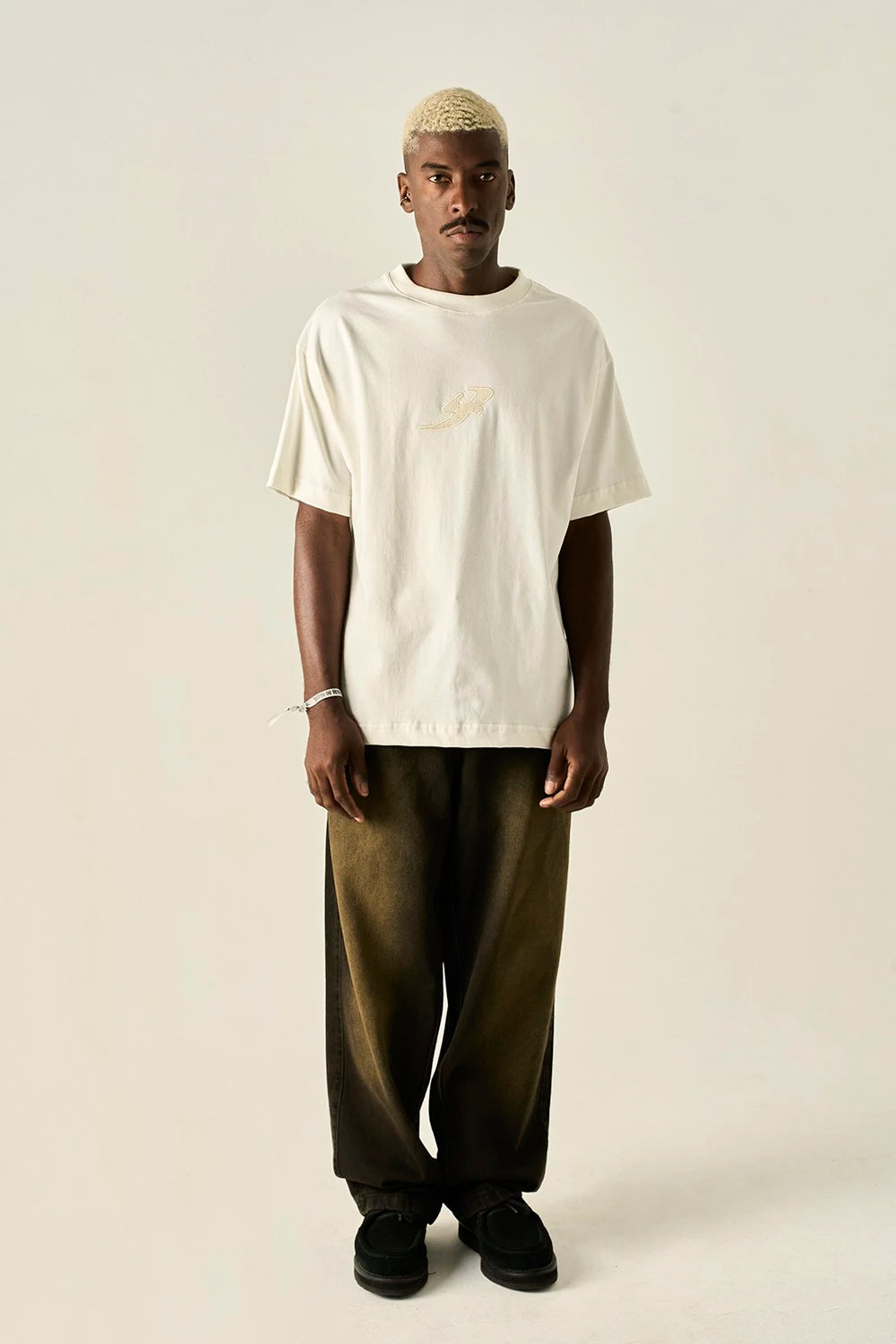 Camiseta Barra Crew Garça Textura Off White