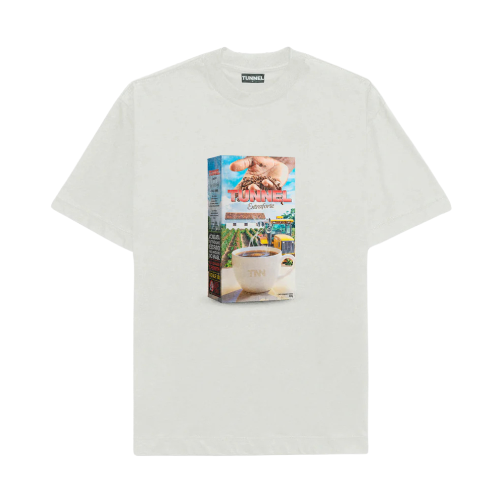 Camiseta Tunnel Oversized Café Branca