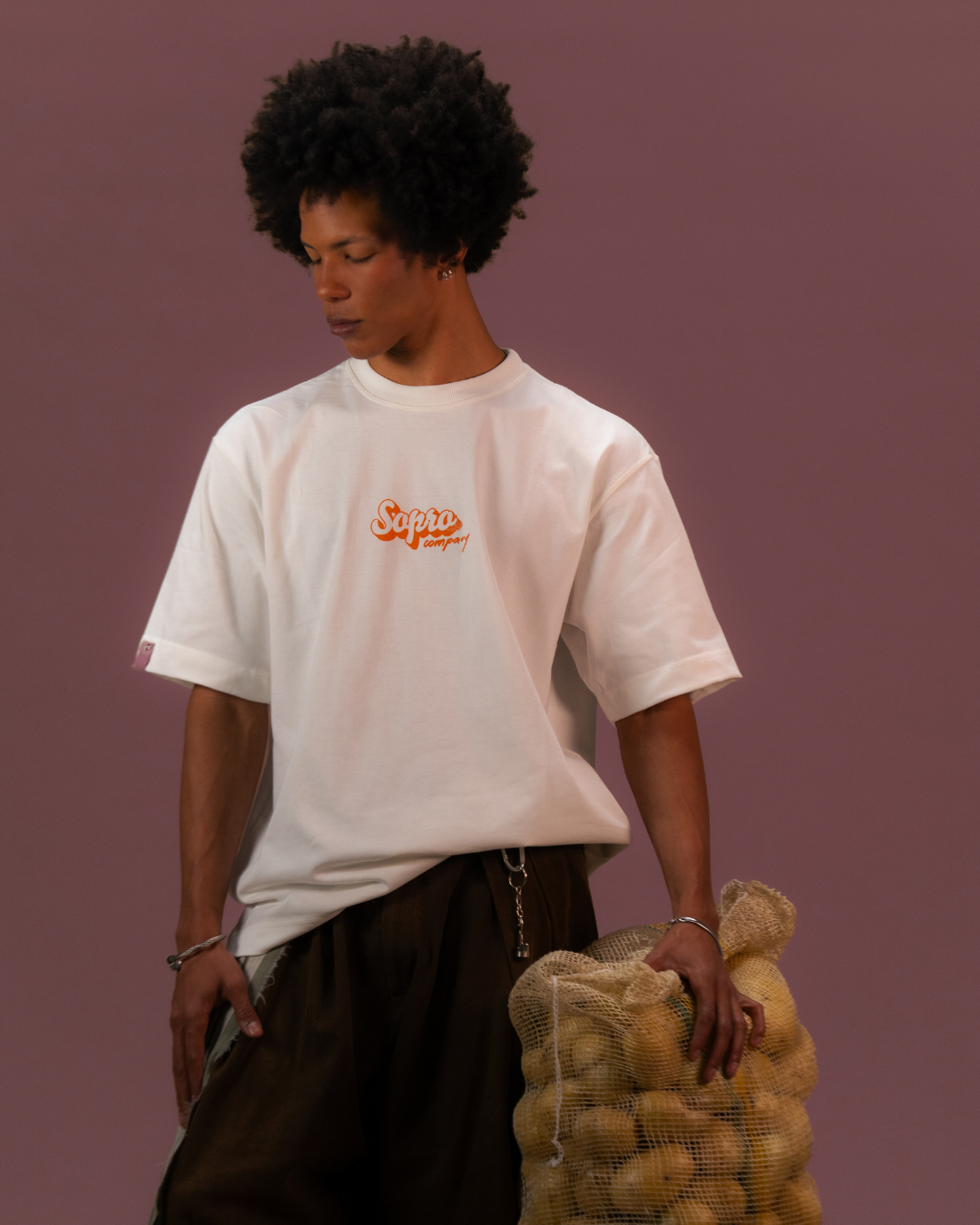 Camiseta Sopro "+55" Oversized Off White
