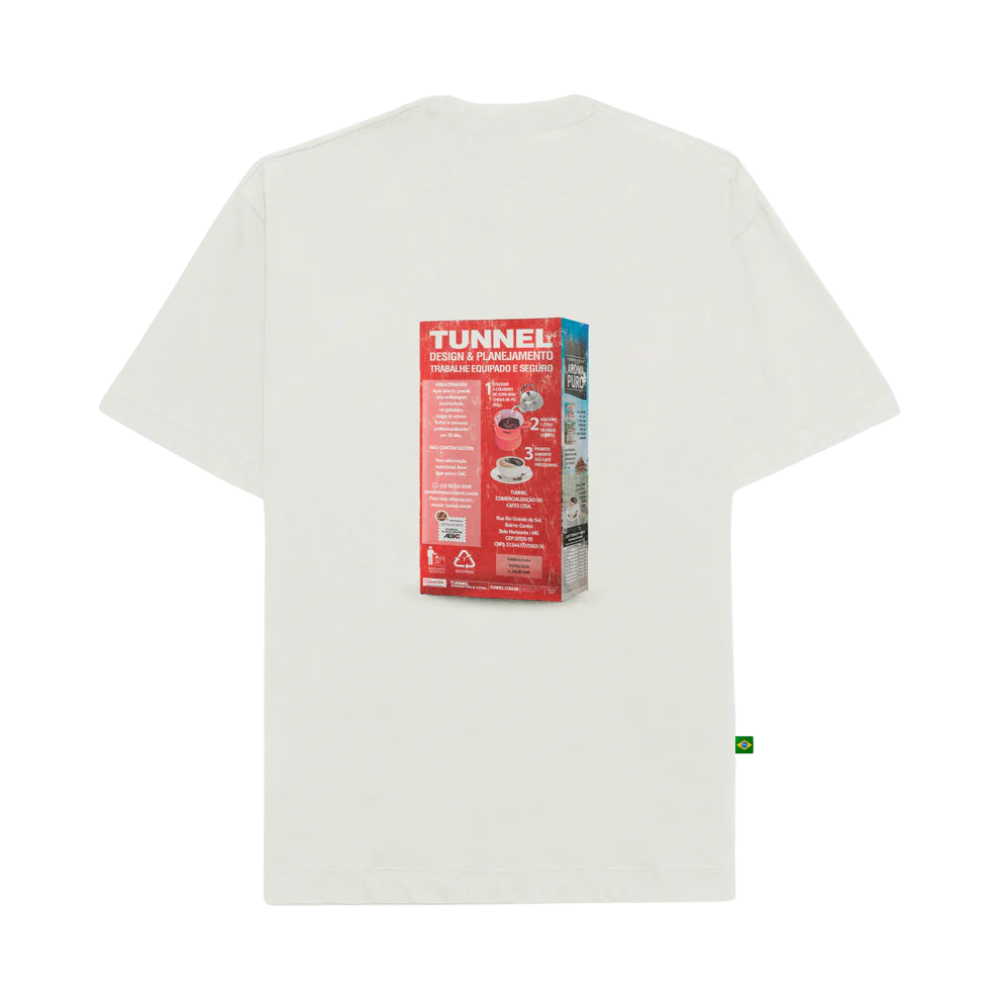 Camiseta Tunnel Oversized Café Branca