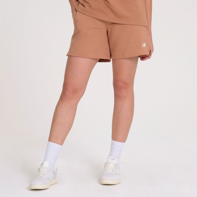 Shorts Feminino NB Small Logo Amendoa