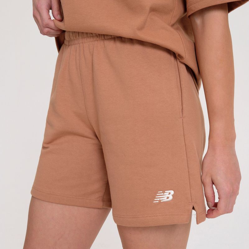 Shorts Feminino NB Small Logo Amendoa