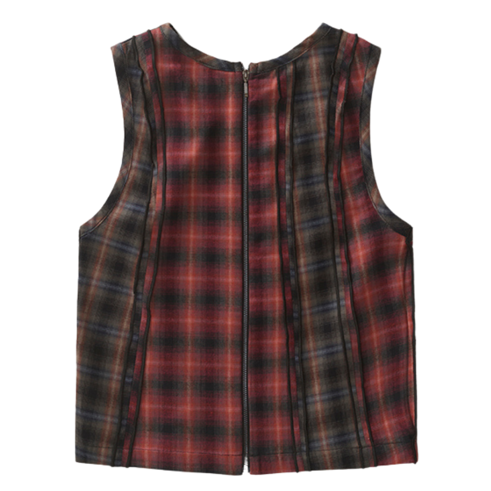 Blusa Carnan Plaid Mix Tank Xadrez