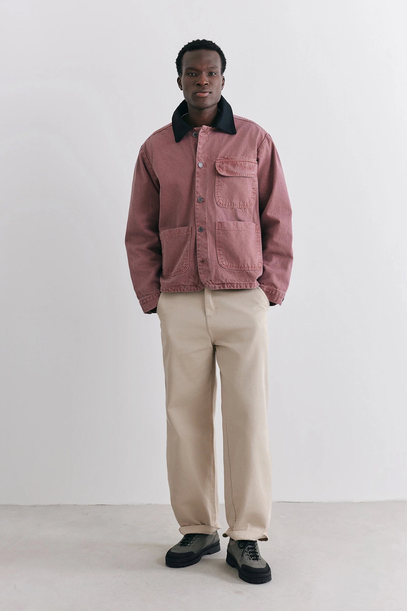 Jaqueta Birden Worker Rosewood Washed x SIPSIP Bordô
