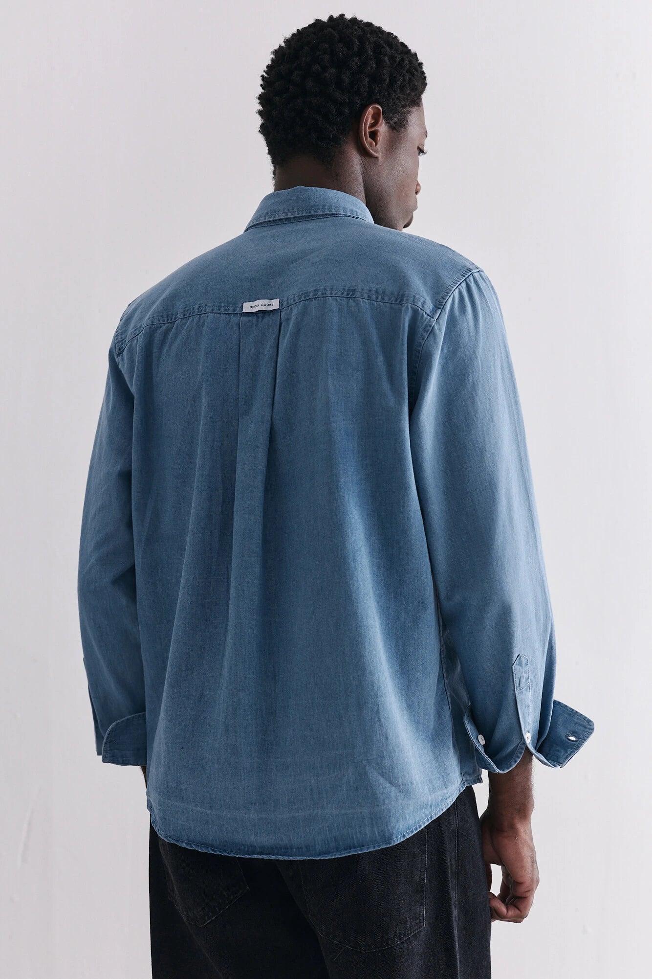Camisa Manga Longa Birden Oxford Denim Azul
