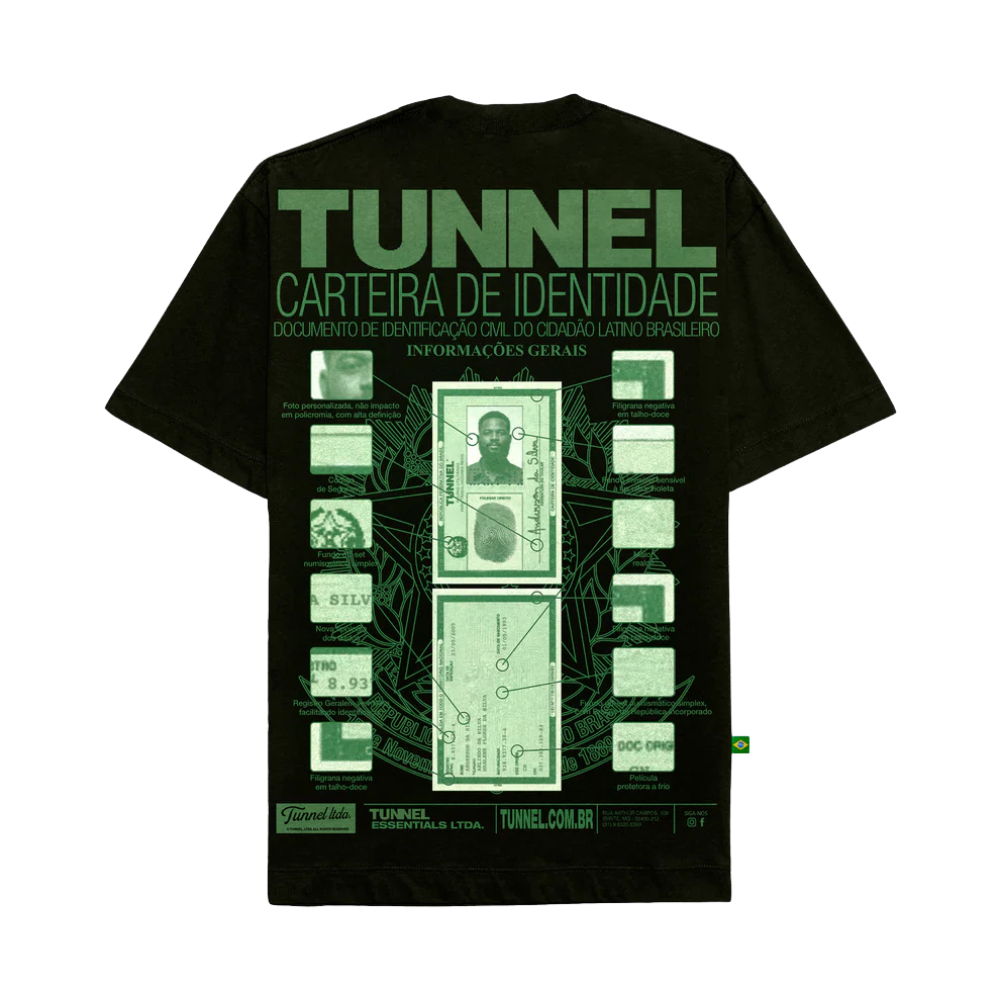 Camiseta Tunnel Oversized Carteira de Identidade Preta