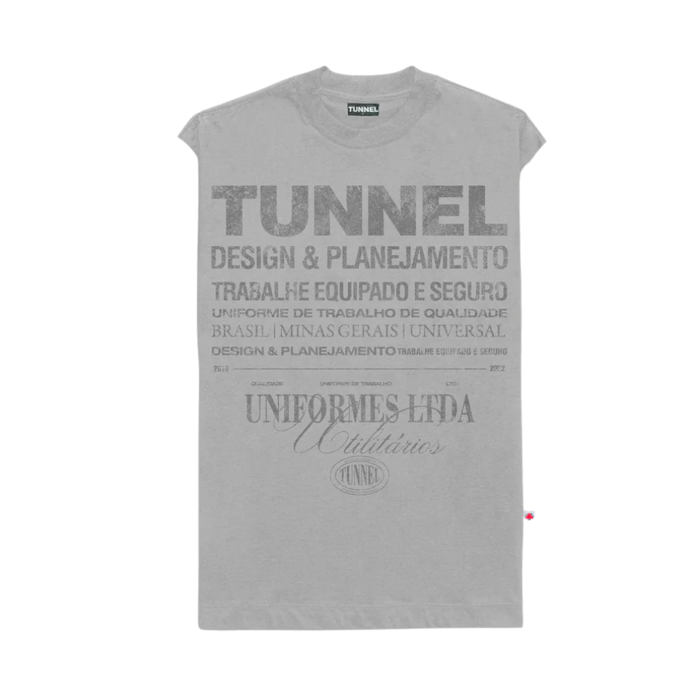 Regata Tunnel Oversized Monocromática Institucional Cinza