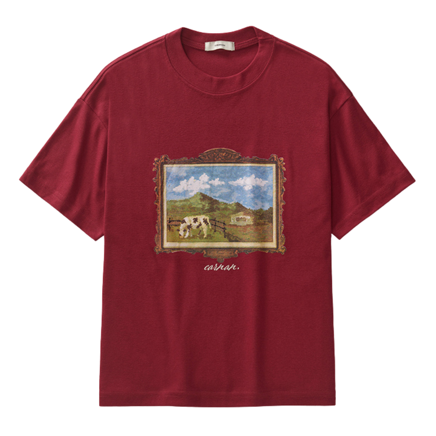 Camiseta Boxy Carnan Ranch Painting Bordô