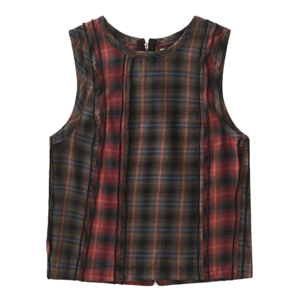 Blusa Carnan Plaid Mix Tank Xadrez