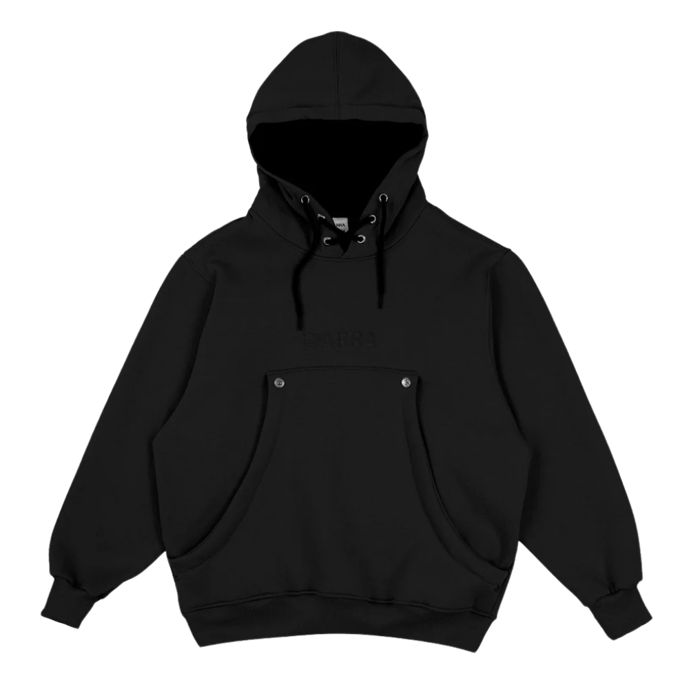Moletom Barra Crew Alto Relevo Preto