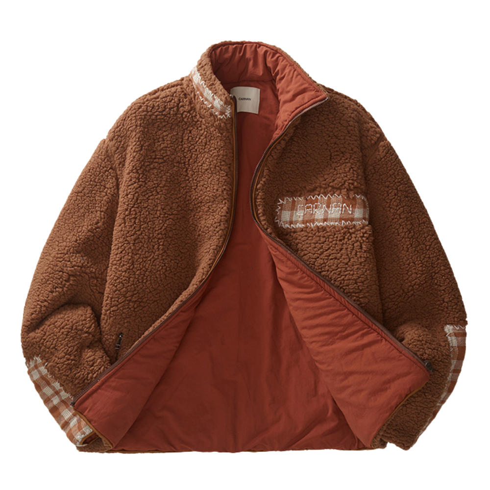Jaqueta Carnan Fleece Plaid Marrom