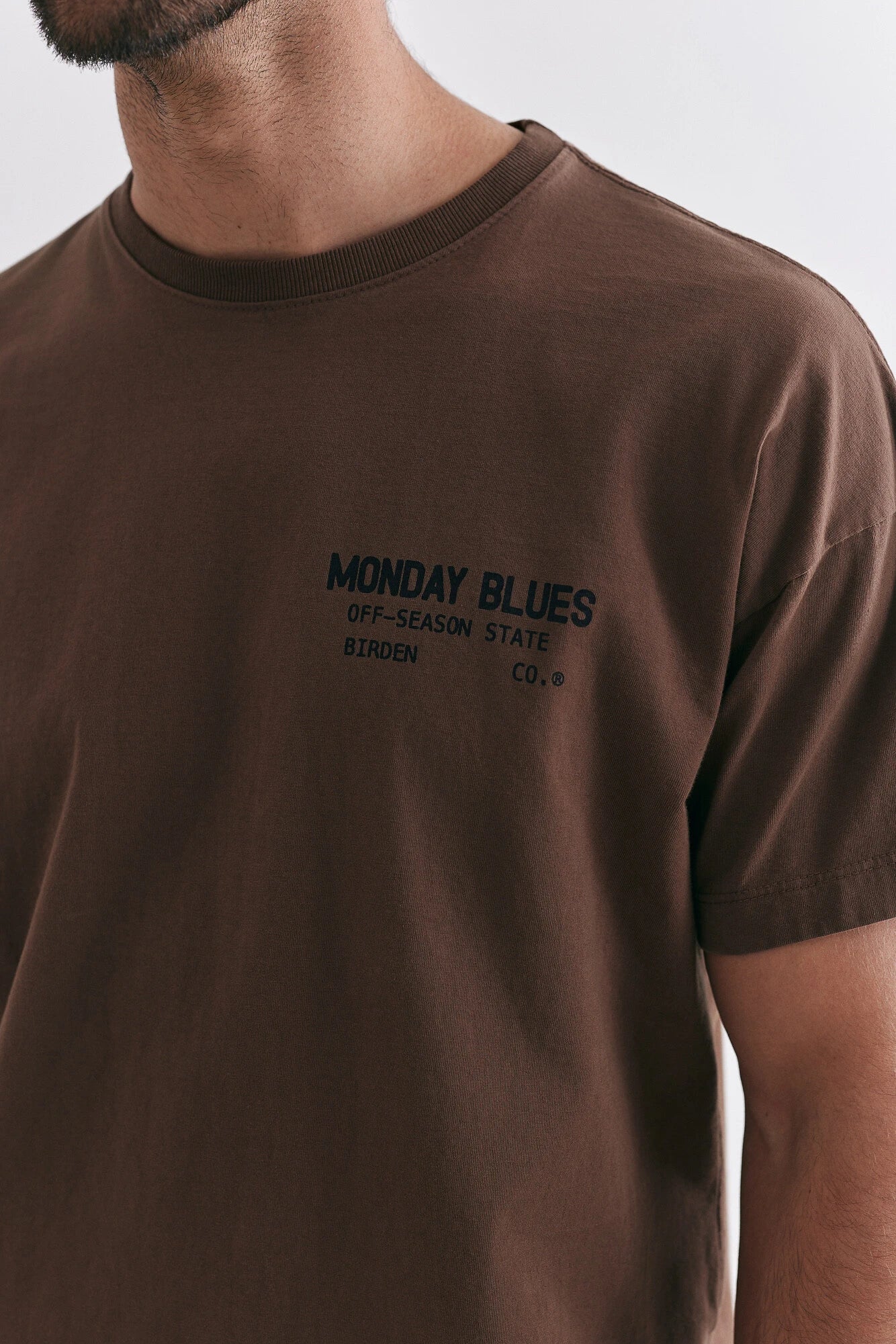 Camiseta Birden Boxy Monday Blues Marrom