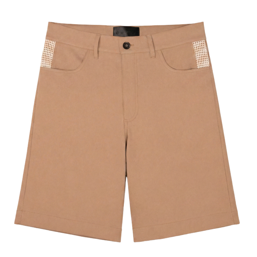 Bermuda Cetti Crochê Bege