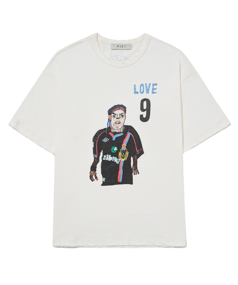Camiseta Piet Love 9 Illustrated Bone White