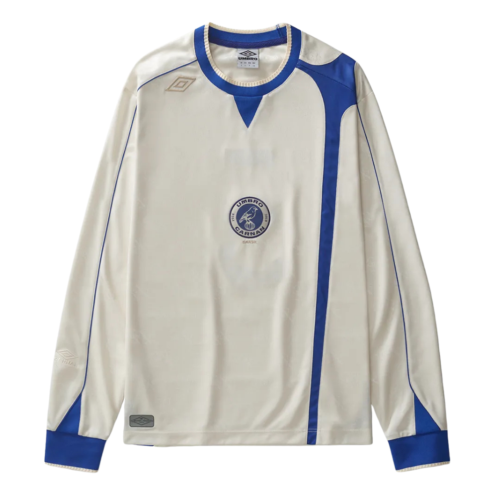 Camisa Jersey Umbro x Carnan Manga Longa Branca e Azul