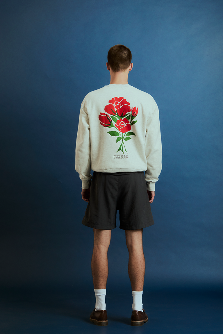 Casaco Boxy Sweatshirt Carnan Blossom Cinza