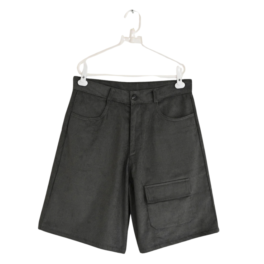 Shorts Sow Cotelê Baggy Corduroy Cinza
