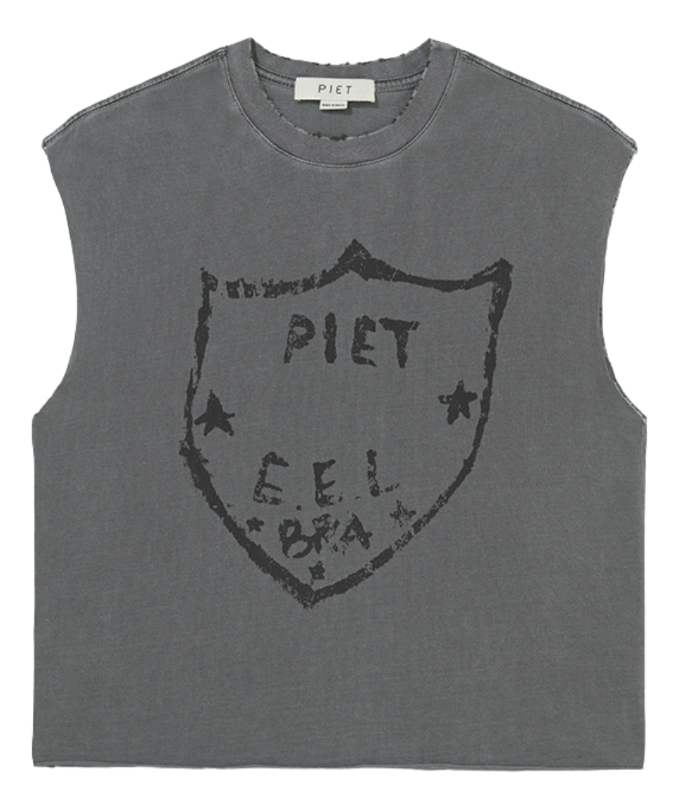 Regata Piet Oversized Emblema Preto Estonado