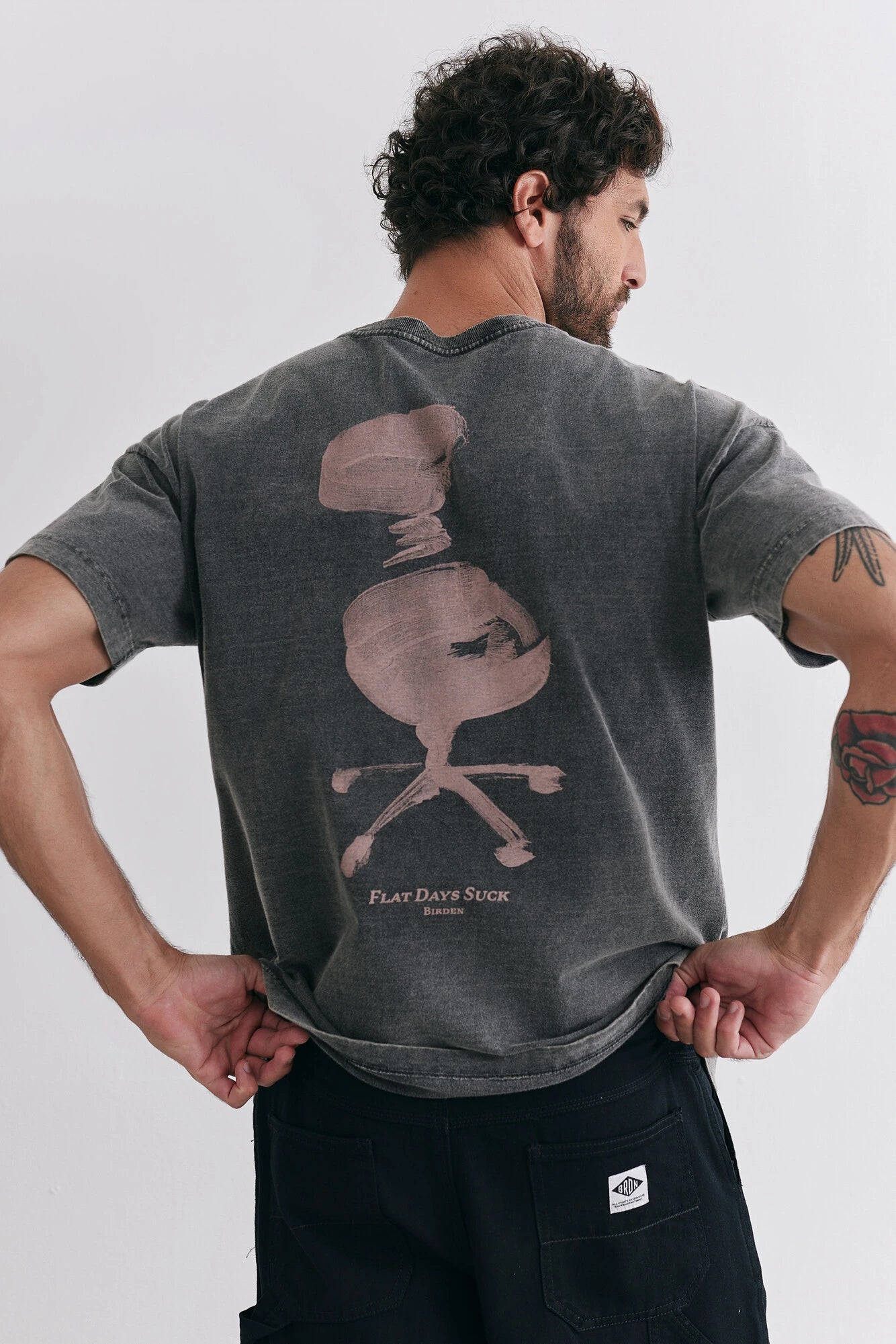 Camiseta Birden Boxy Flat Days Storm Cinza