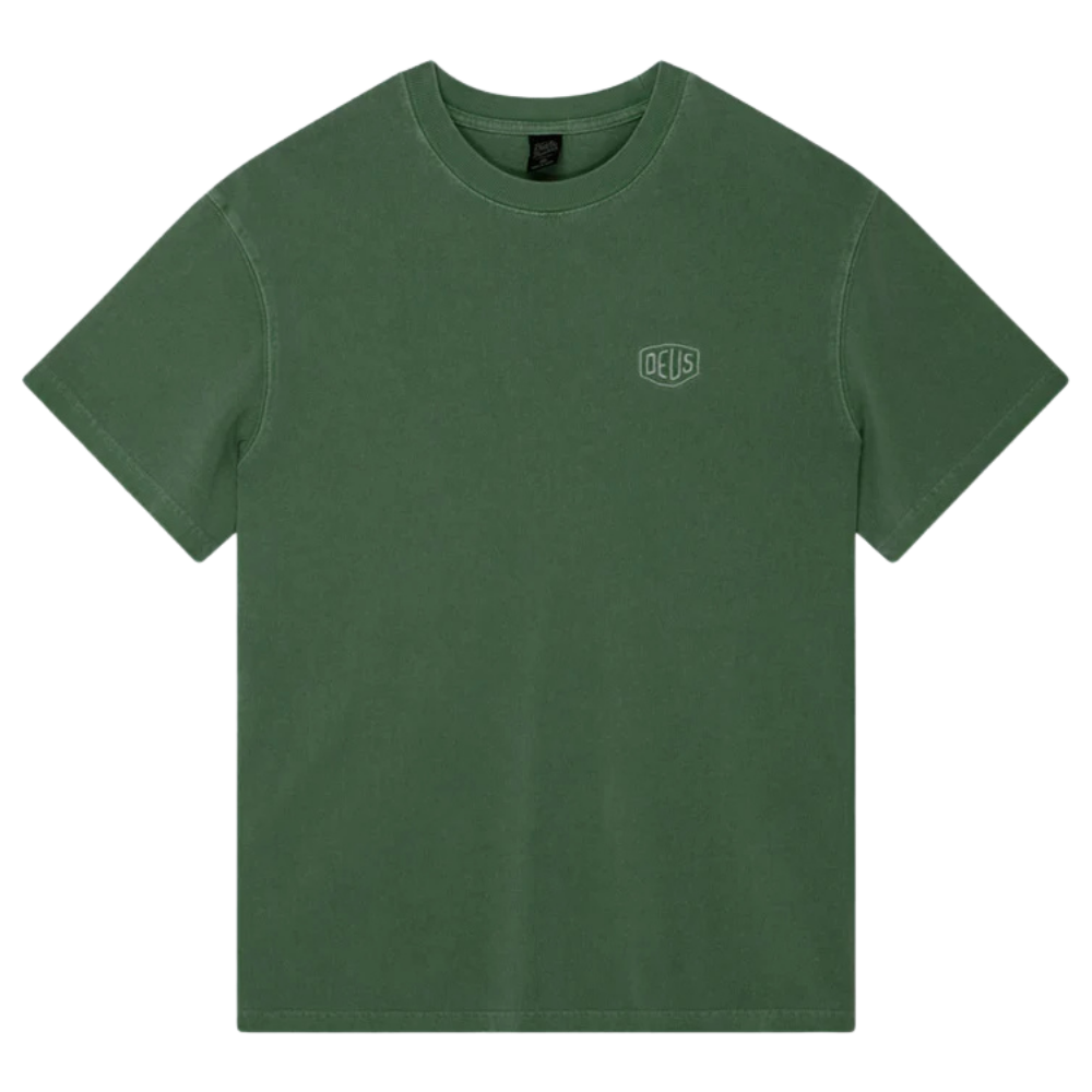 Camiseta Deus Ex Machina Shield Garment Dyed Verde Militar