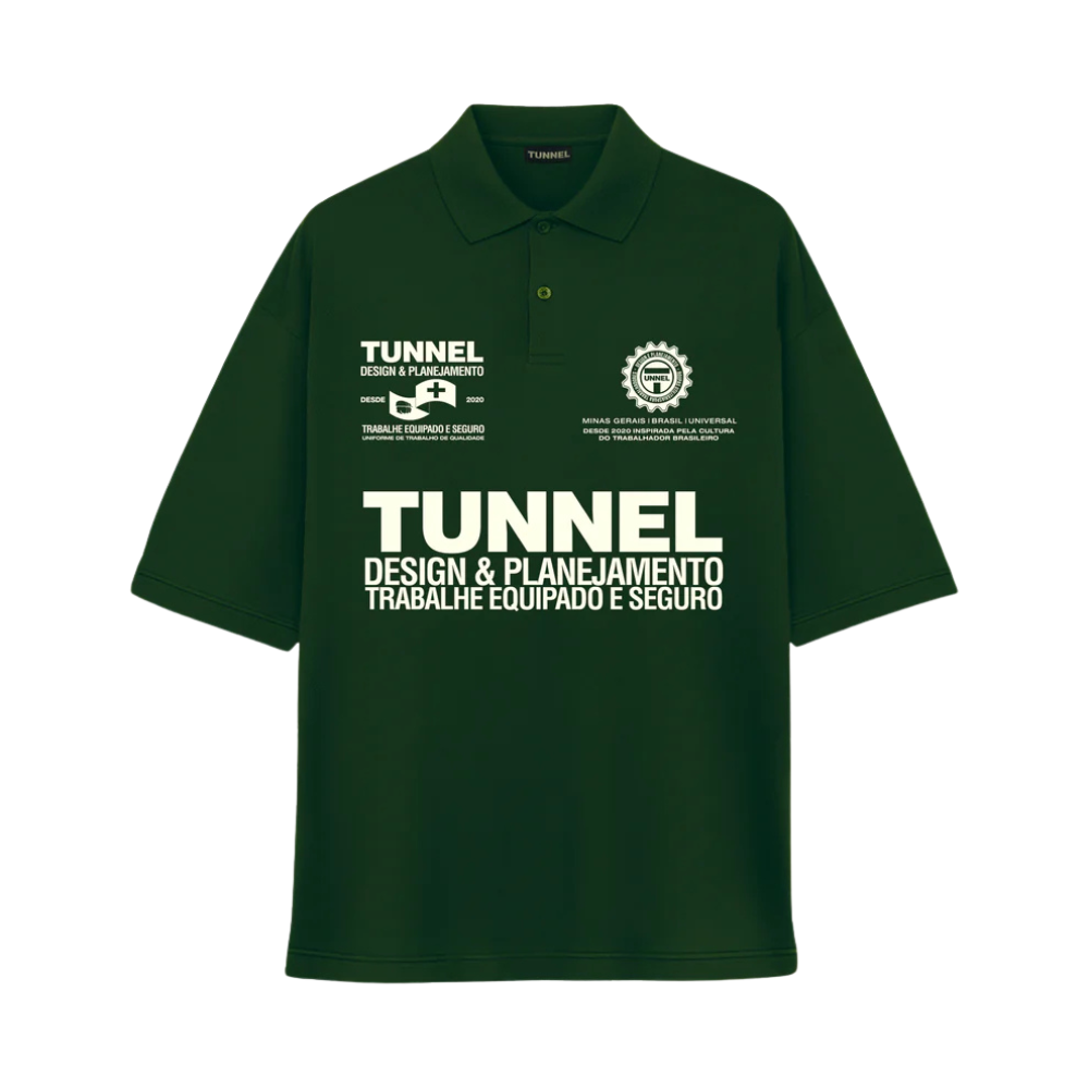 Camisa Polo Tunnel Boxy Patrocínios Verde Militar