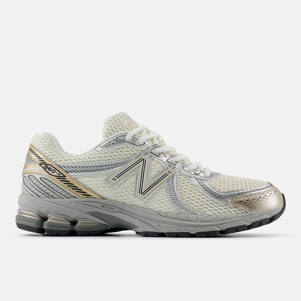 Tênis New Balance 860V2 Masculino Cinza e Dourado