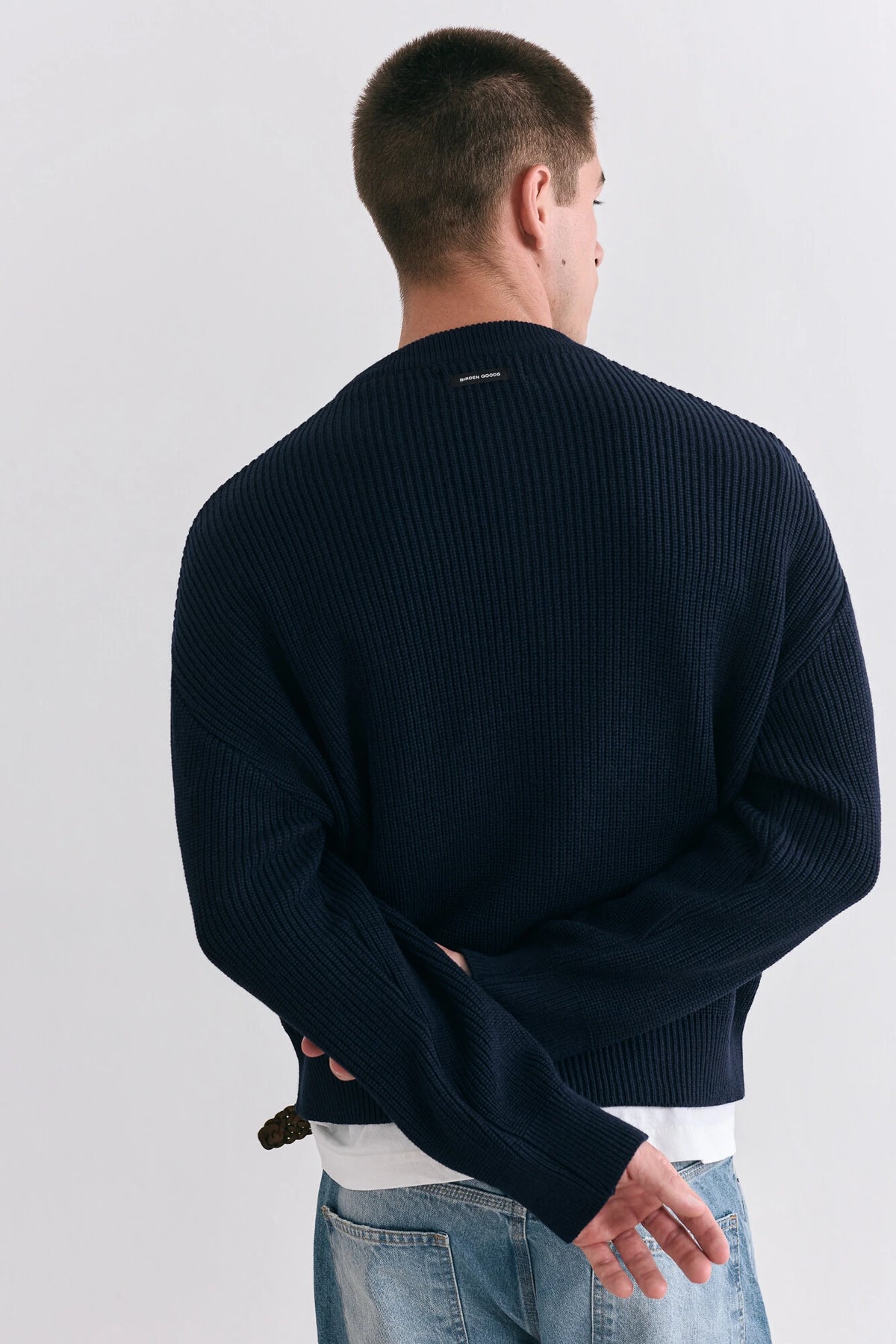 Blusa Birden Tricot Boxy Navy