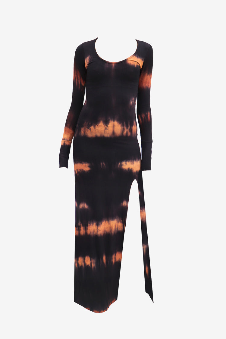 Vestido Boreal Malha Tingida Tie-Dye Brown