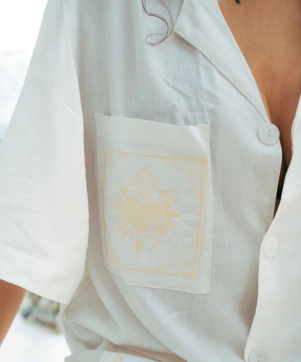 Camisa Linho Sopro Sagrado Coração