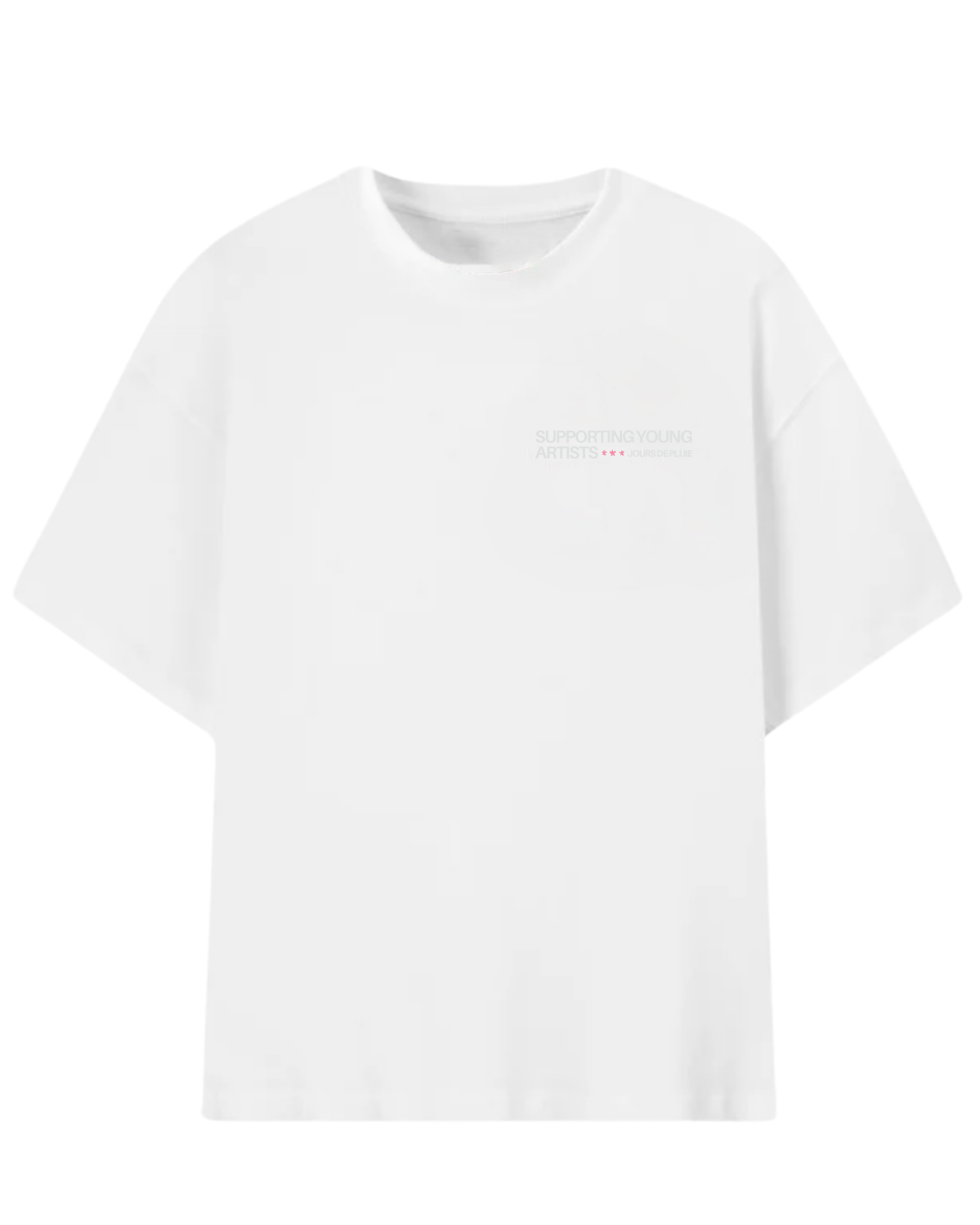 Camiseta Jours de Pluie Pink Hearts Tee Branca costas