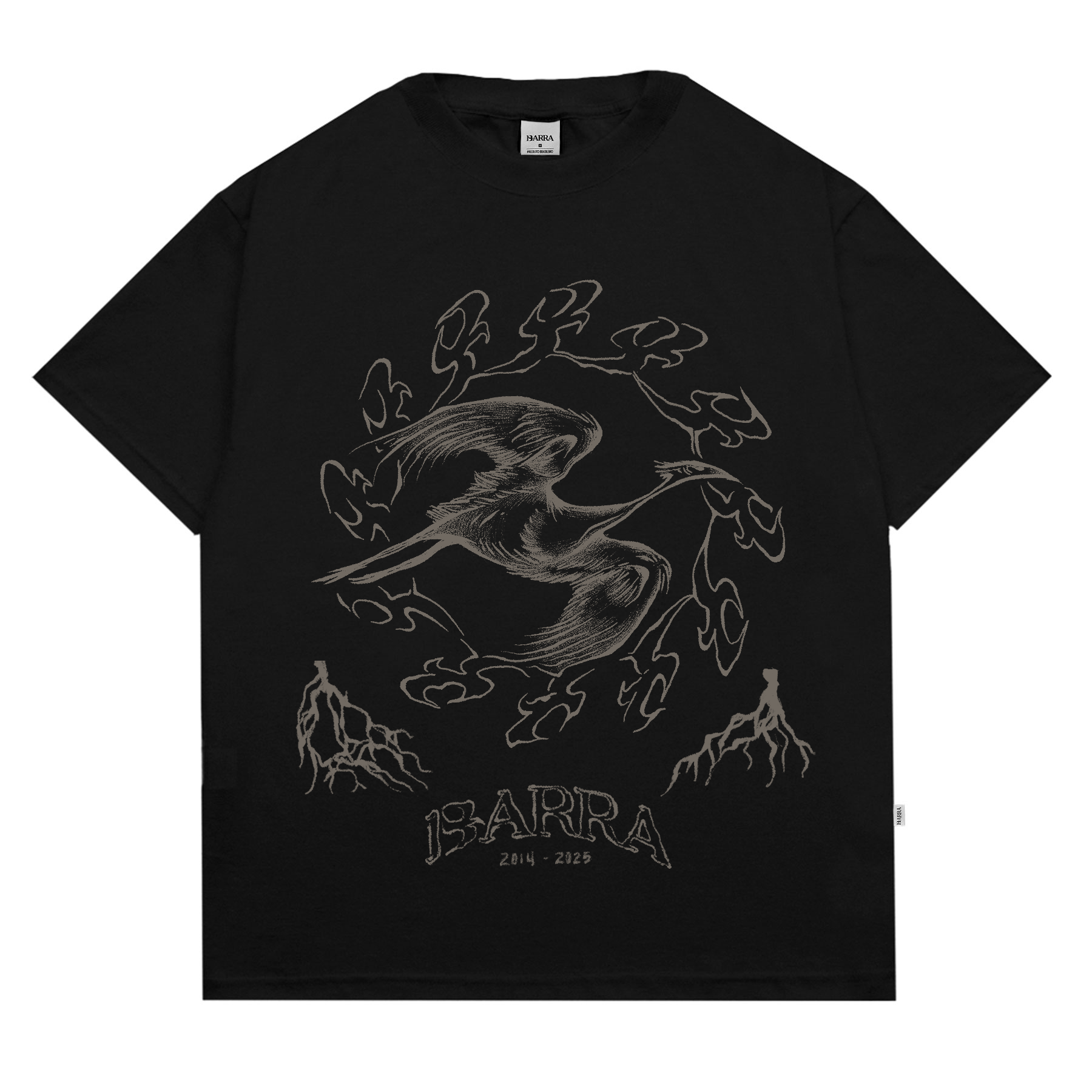 Camiseta Barra Crew Ahlma Tribal Preta