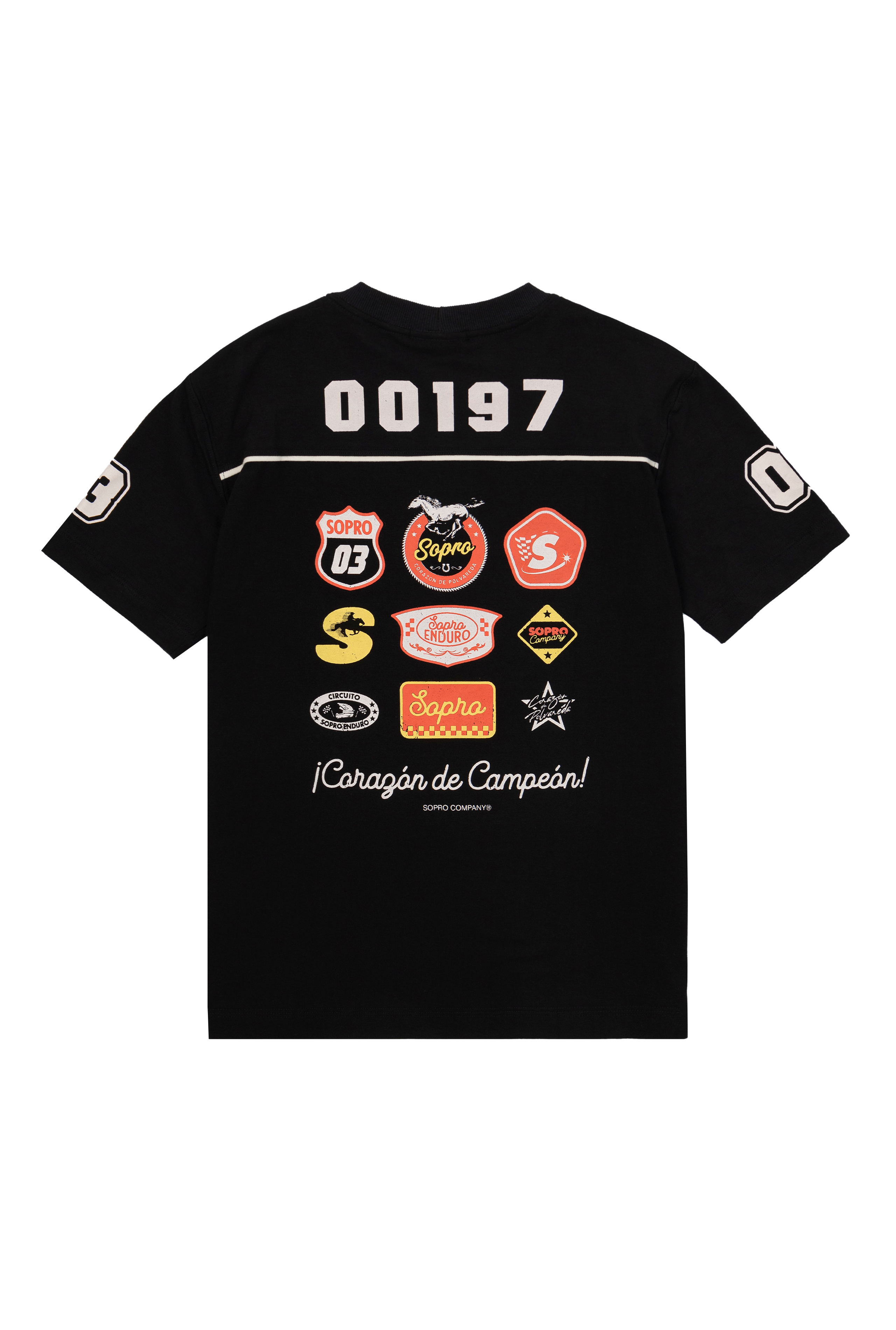 Camiseta Slim Sopro Corazón de Campeón Preta