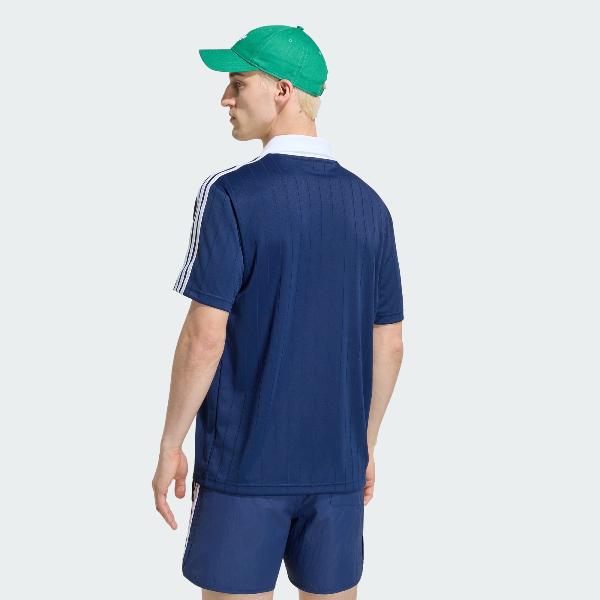 Camiseta Polo Adidas Pinstripe Marinho