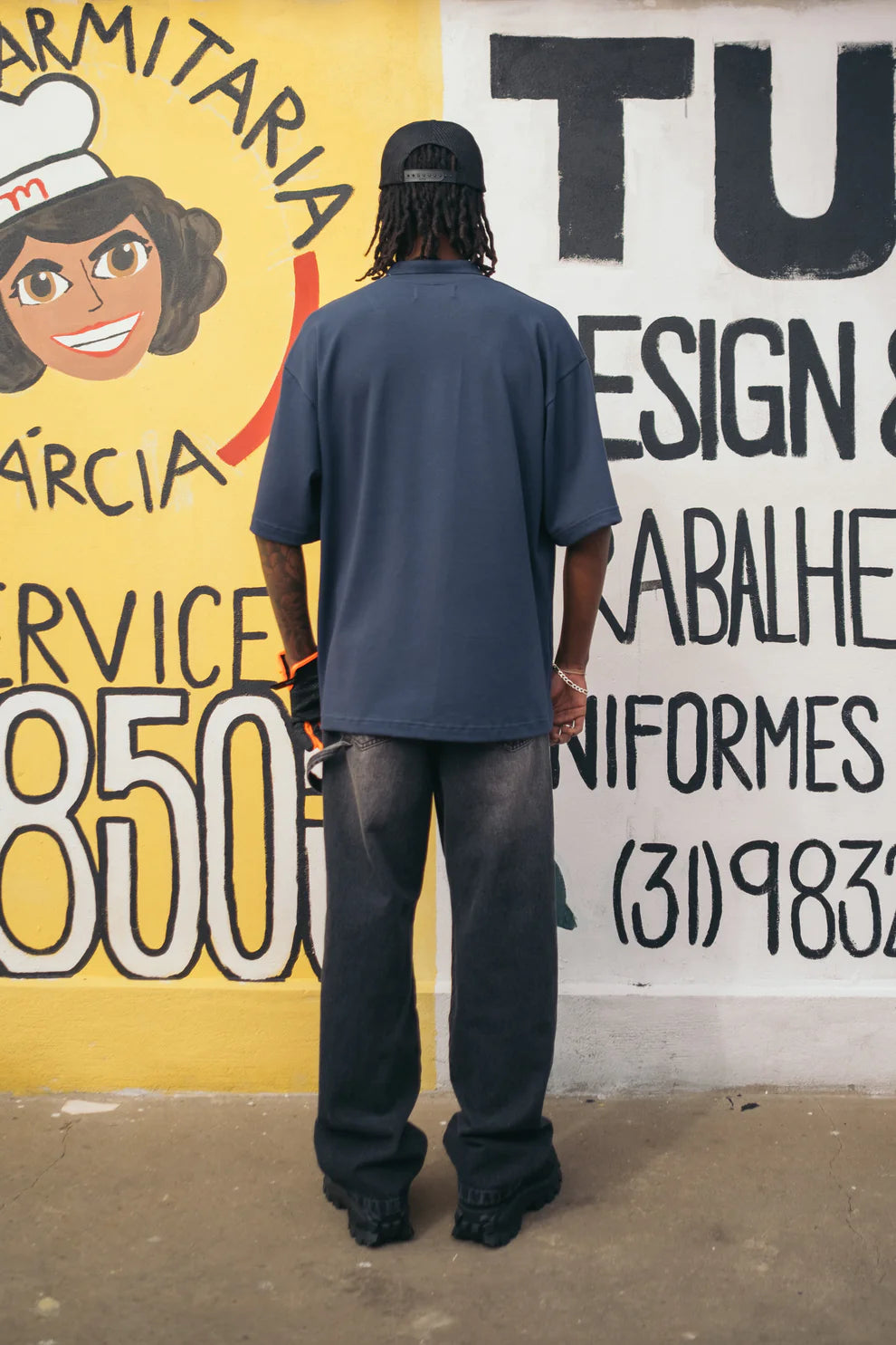 Camiseta Polo Tunnel Boxy Patrocínios Azul Marinho