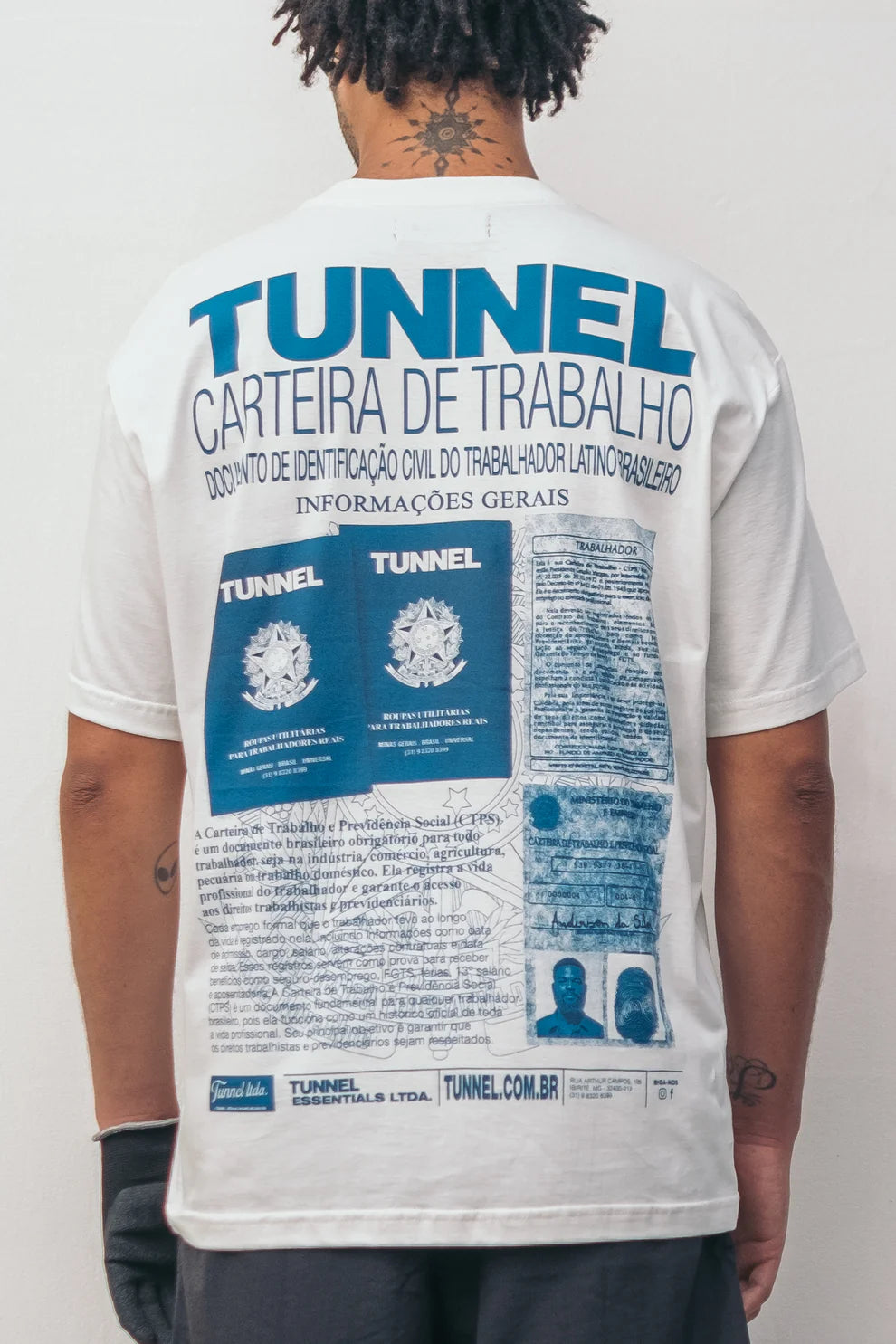 Camiseta Tunnel Oversized Carteira de Trabalho Branca