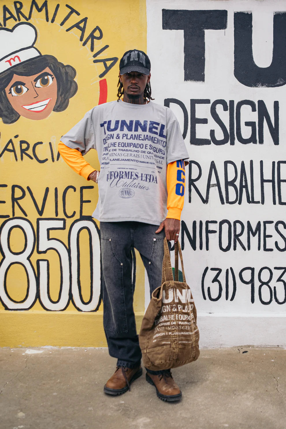 Camiseta Tunnel Oversized Cinza