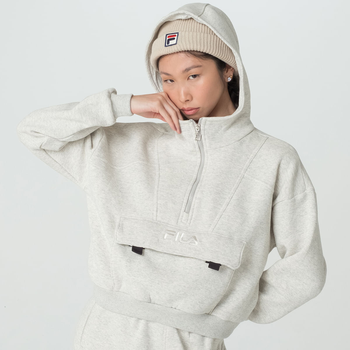 Casaco Fila Anorak Street Express Comfy Feminino Off White