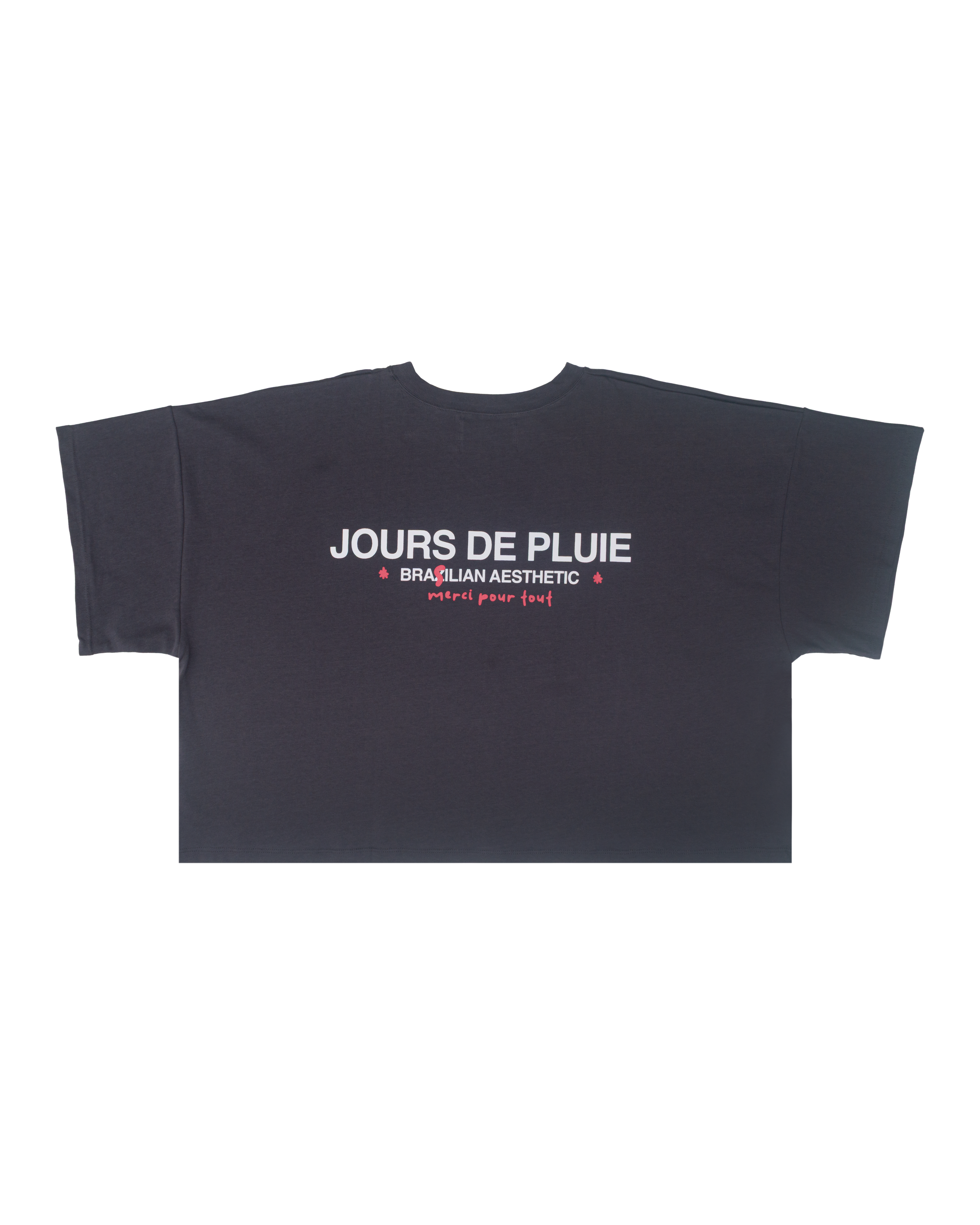 Camiseta Jours de Pluie MegaBoxy Brazilian Aesthetic Cinza