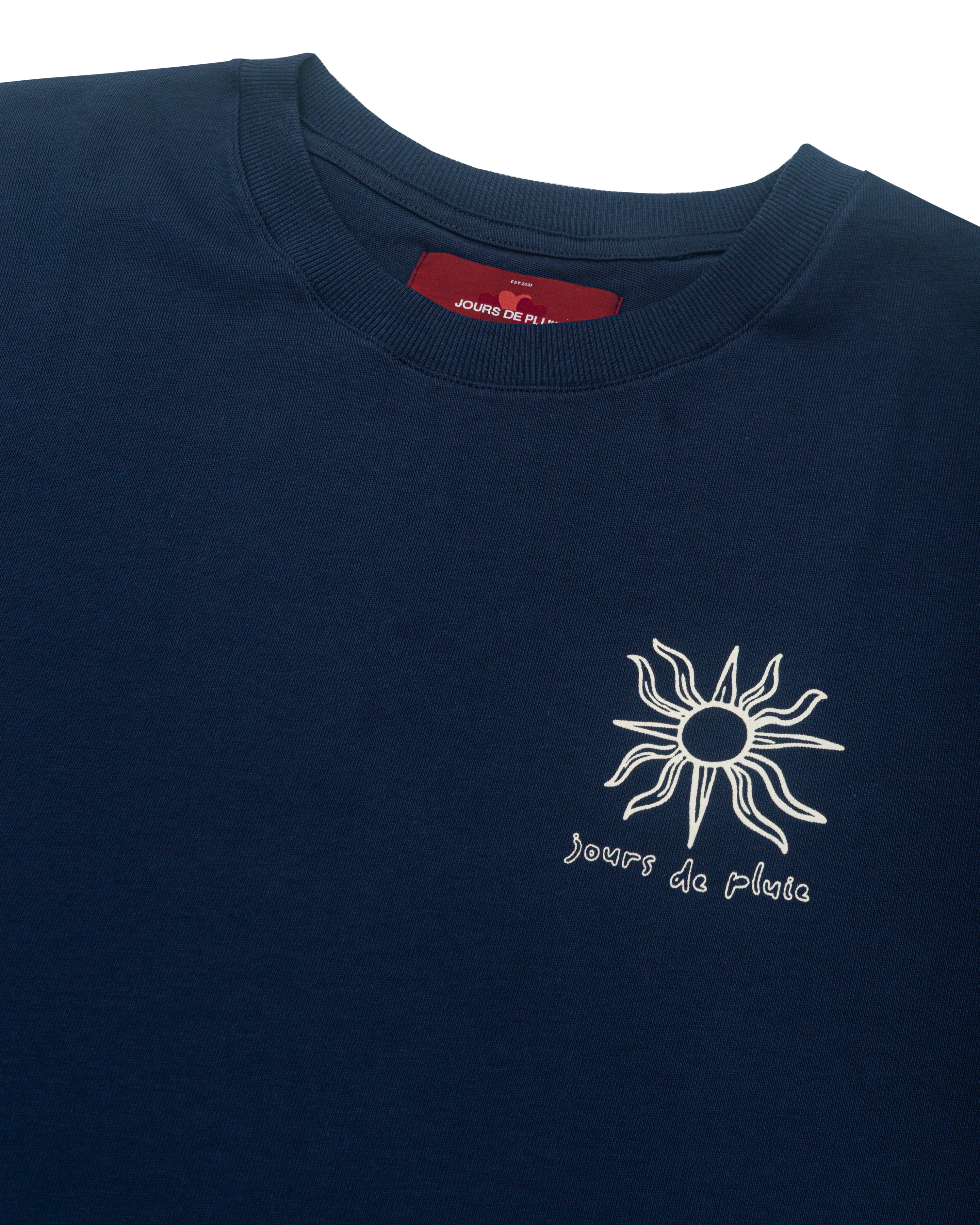 Camiseta Jours de Pluie Boxy Soleil Azul