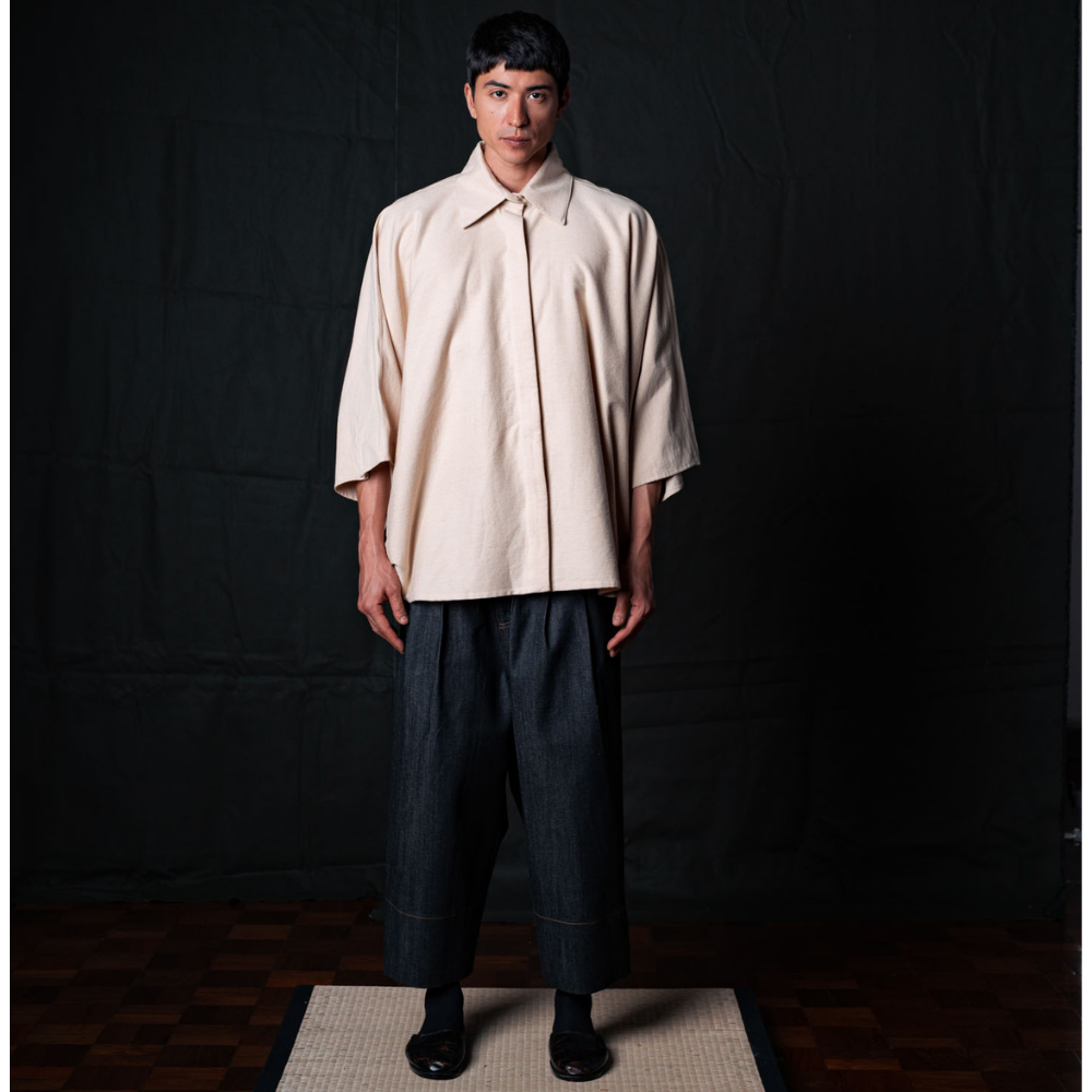 Camisa Watanabe Kimisa Linho Bege Tamanho Único